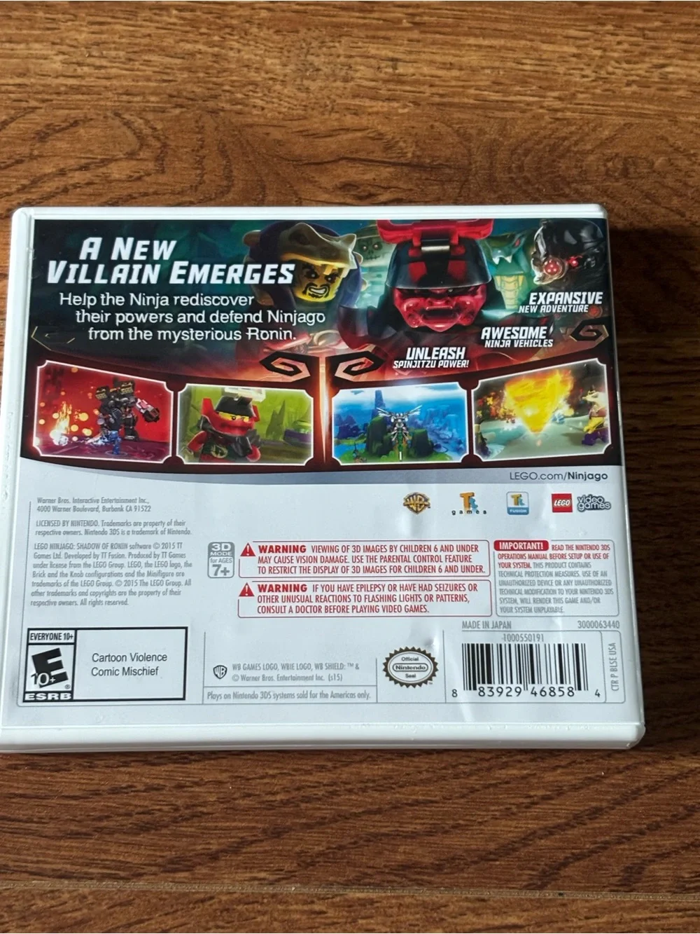 Lego Ninjago Shadow of Ronin Nintendo 3DS White Blue Black Red